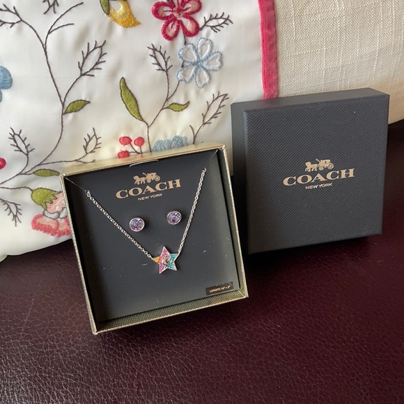 Coach NIX necklace and earrings set with gift box